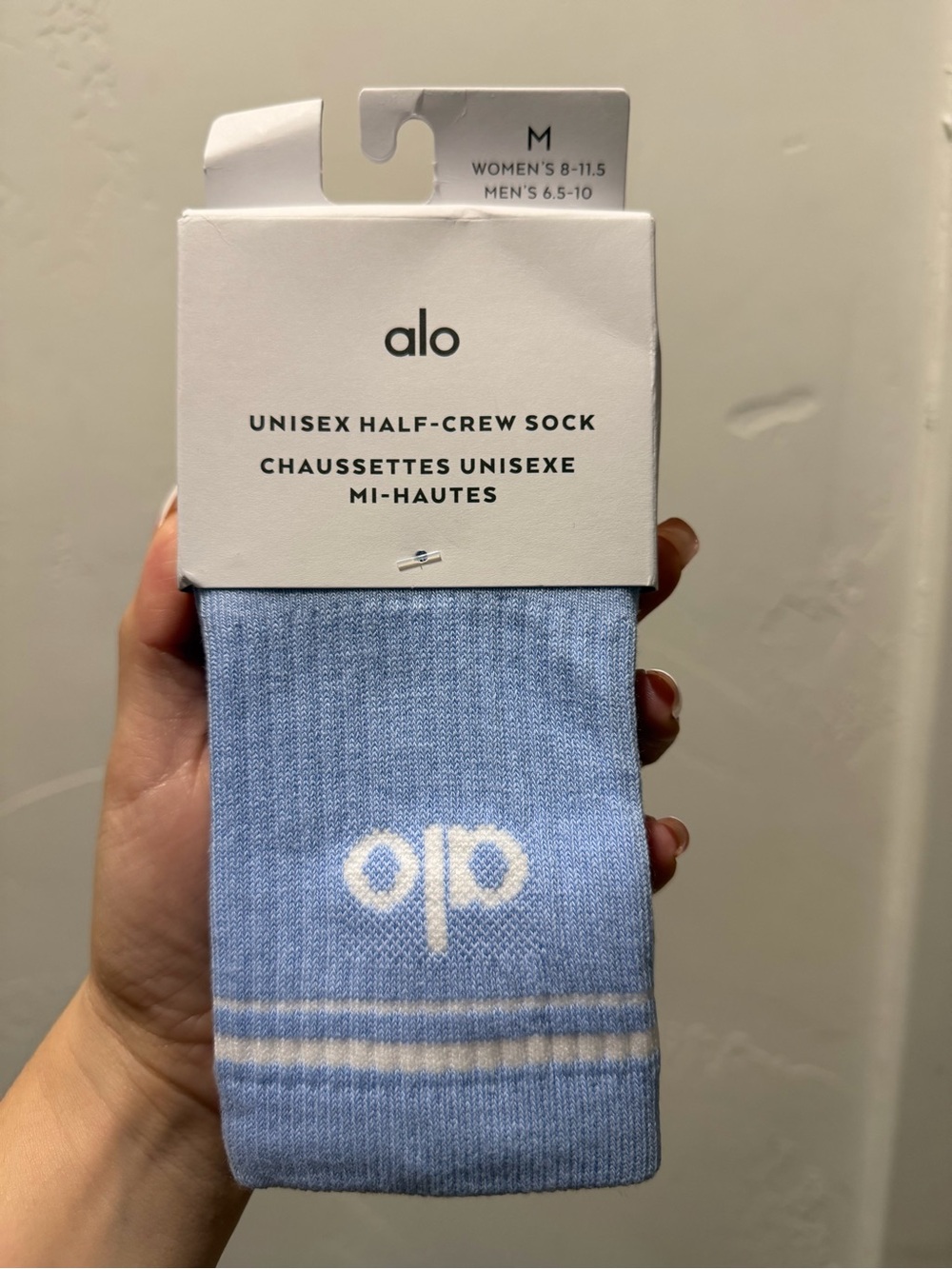 ALO Yoga Seashell Blue Half-Crew Socks